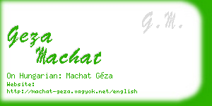 geza machat business card